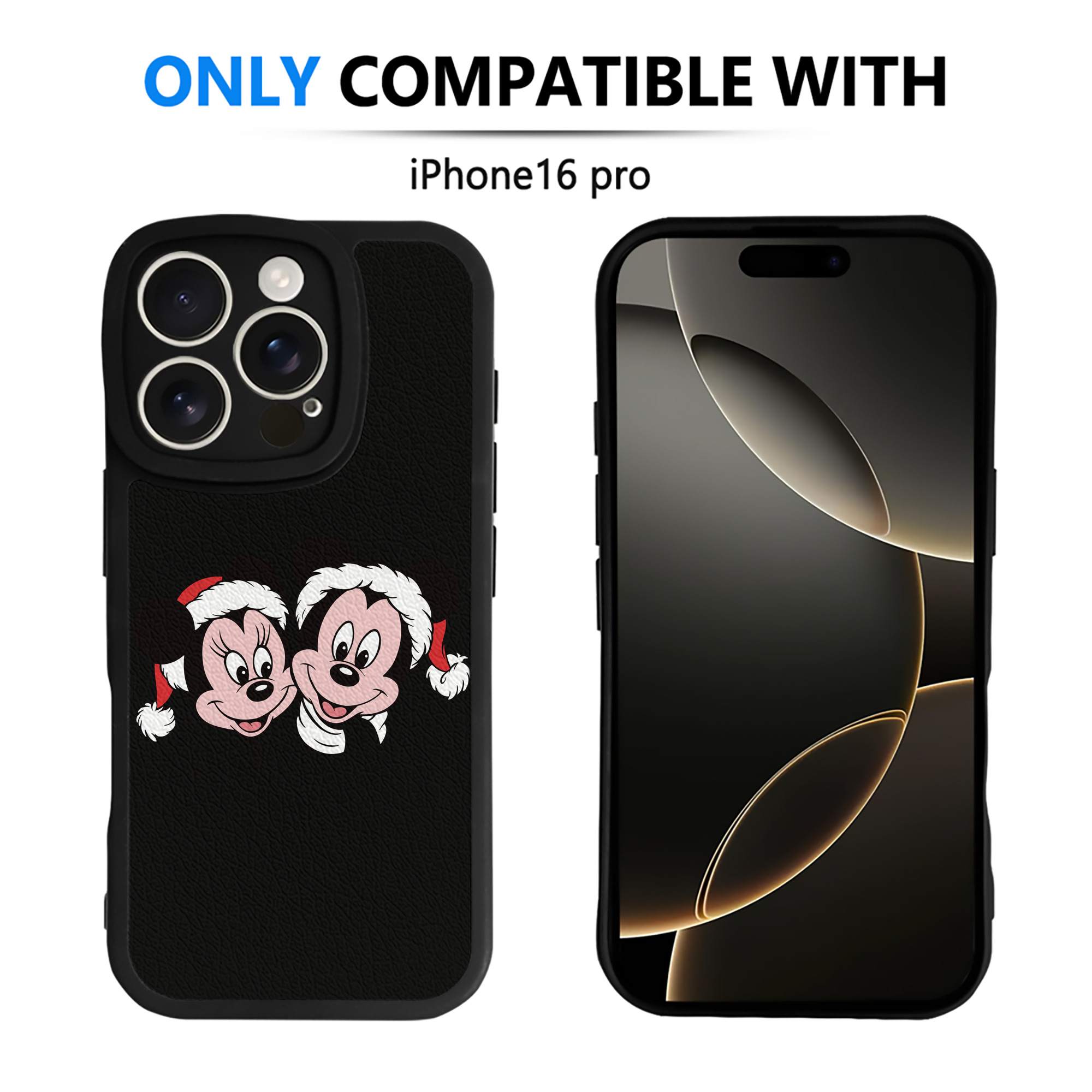（画像用） ミッキーマウス Mickey Mouse 【iPhone 16シリーズ対応】シリコンスマホケース（レザー調） 材質：シリコン